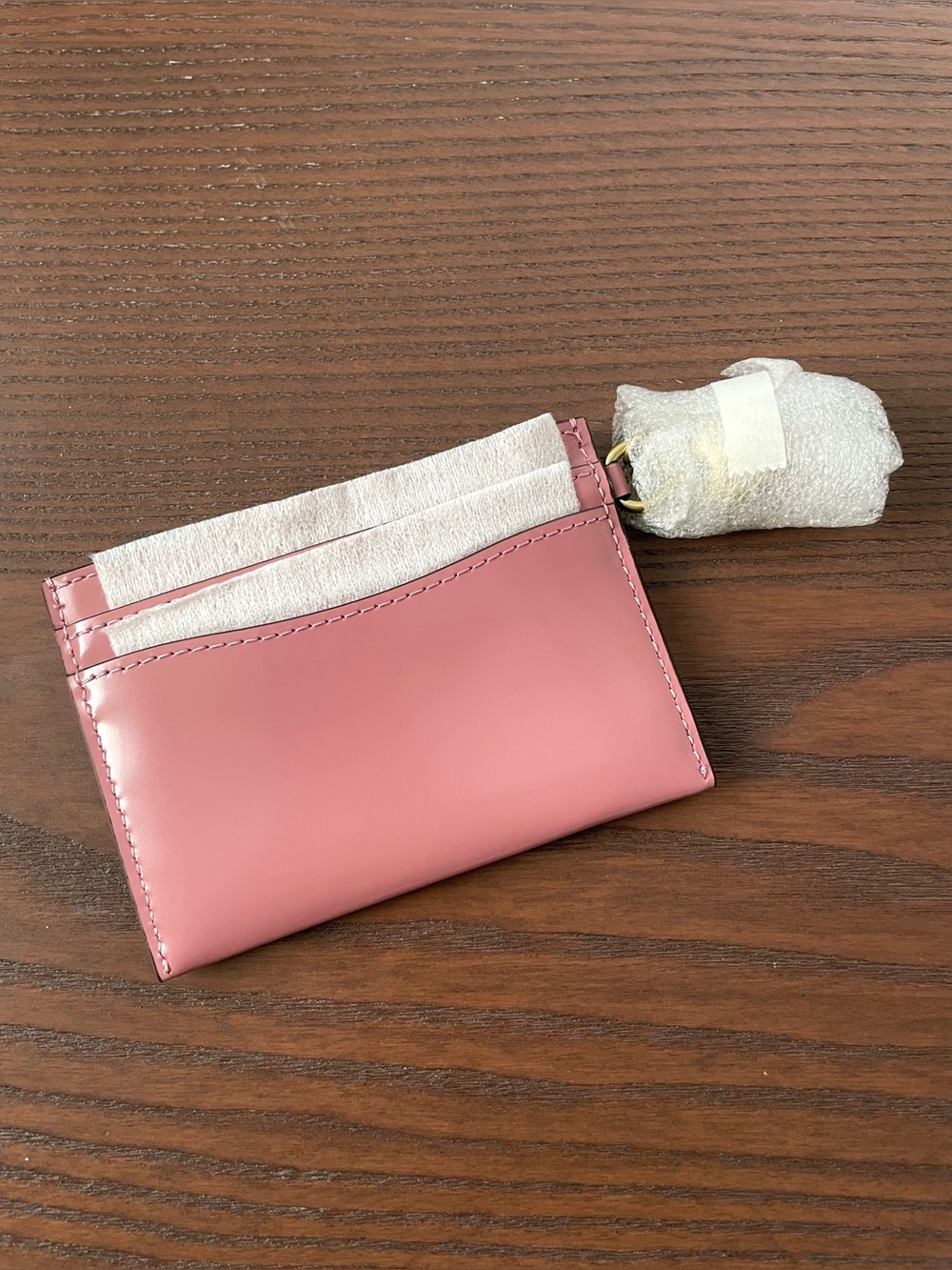 Coach Essential Card Case with Charms NWT - Peony Pink Spazzolato Leather CCY14 - Picture 5 of 5